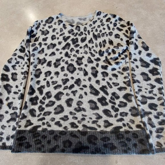 SOURCE UNKNOWN Women's Leopard Print Long Sleeve Top - Black/Grey - Size Small - Picture 7 of 8